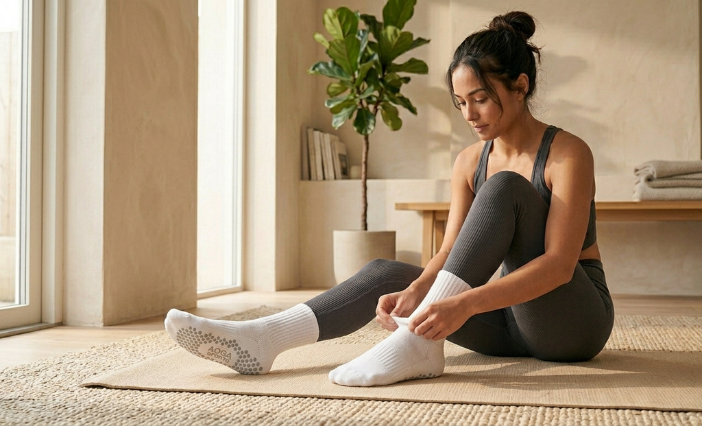 Non-Slip Cotton Yoga Socks for Women