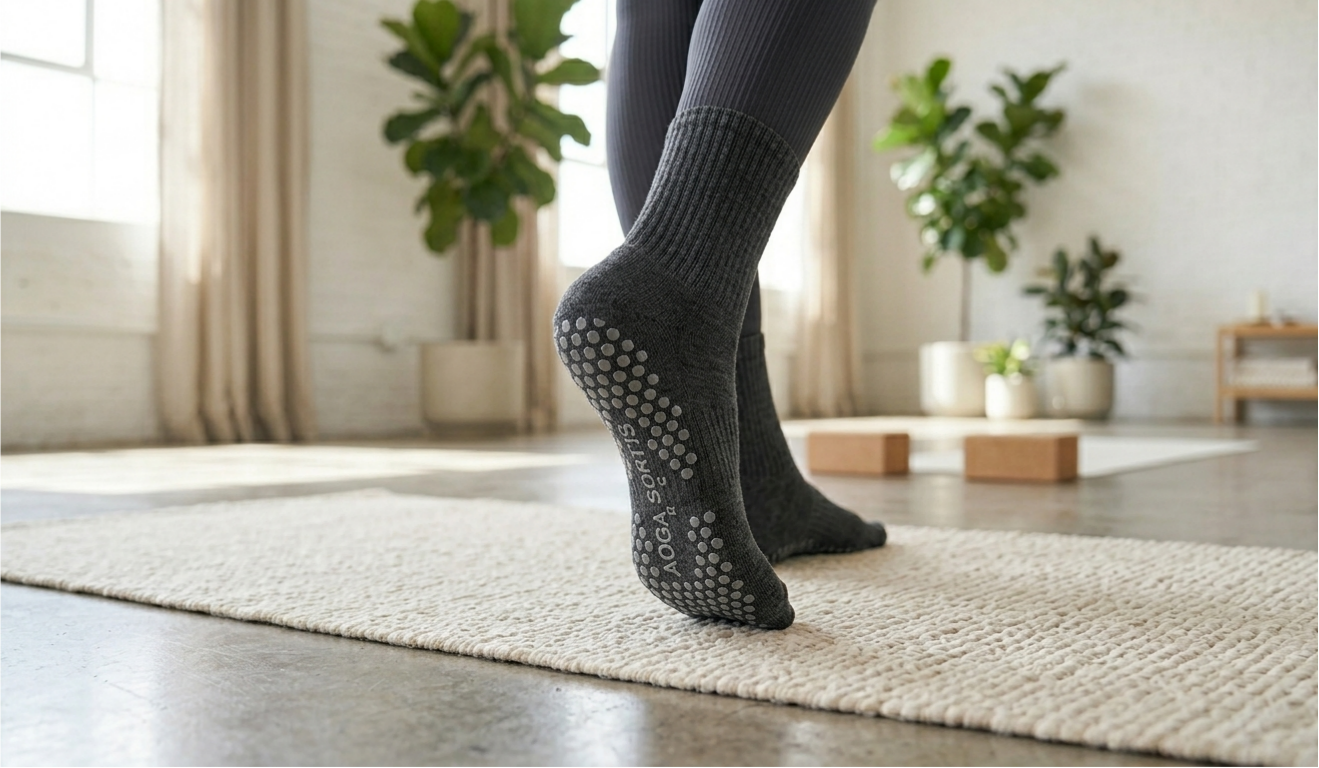 Non-Slip Cotton Yoga Socks for Women