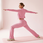Womens Ribbed High-Waisted Sportswear Set