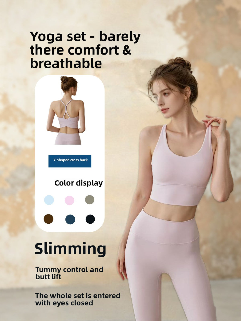 Womens Yoga Set with Fixed Chest Pad
